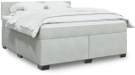 vidaXL Κρεβάτι Boxspring με Στρώμα Ανοιχτό Γκρι 180x200 εκ. Βελούδινο