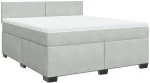vidaXL Κρεβάτι Boxspring με Στρώμα Ανοιχτό Γκρι 180x200 εκ. Βελούδινο