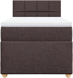 vidaXL Κρεβάτι Boxspring με Στρώμα Σκούρο Καφέ 100x200 εκ. Υφασμάτινο
