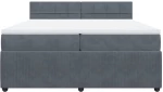 vidaXL Κρεβάτι Boxspring με Στρώμα Σκούρο Γκρι 200x200 εκ. Βελούδινο