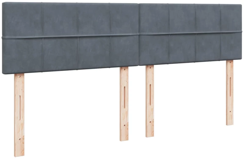 vidaXL Κρεβάτι Boxspring με Στρώμα Σκούρο Γκρι 200x200 εκ. Βελούδινο