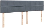 vidaXL Κρεβάτι Boxspring με Στρώμα Σκούρο Γκρι 200x200 εκ. Βελούδινο
