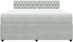 vidaXL Κρεβάτι Boxspring με Στρώμα Ανοιχτό Γκρι 180x200 εκ. Βελούδινο