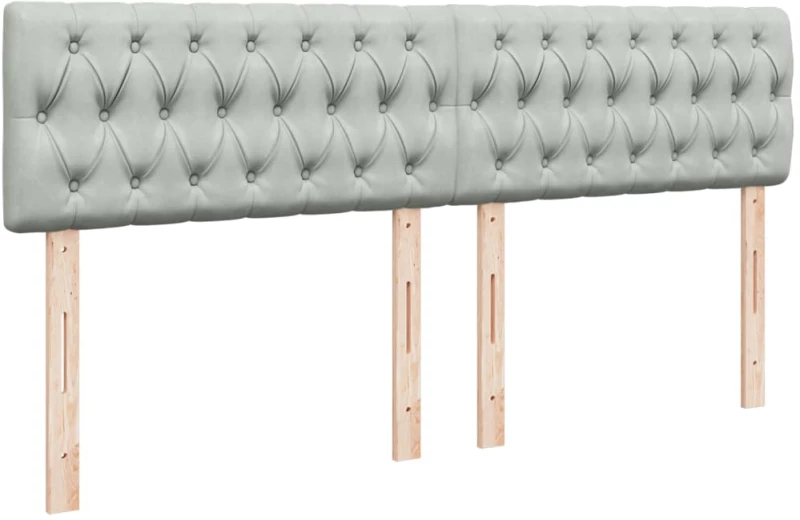 vidaXL Κρεβάτι Boxspring με Στρώμα Ανοιχτό Γκρι 180x200 εκ. Βελούδινο