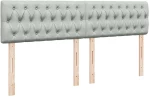 vidaXL Κρεβάτι Boxspring με Στρώμα Ανοιχτό Γκρι 180x200 εκ. Βελούδινο