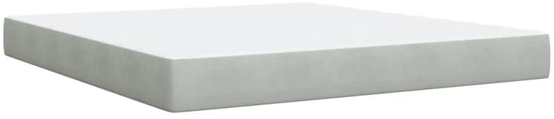 vidaXL Κρεβάτι Boxspring με Στρώμα Ανοιχτό Γκρι 180x200 εκ. Βελούδινο