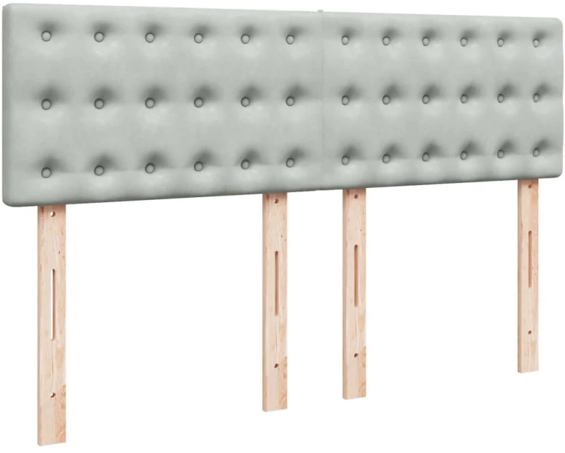 vidaXL Κρεβάτι Boxspring με Στρώμα Ανοιχτό Γκρι 160x200 εκ. Βελούδινο