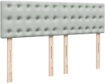 vidaXL Κρεβάτι Boxspring με Στρώμα Ανοιχτό Γκρι 160x200 εκ. Βελούδινο