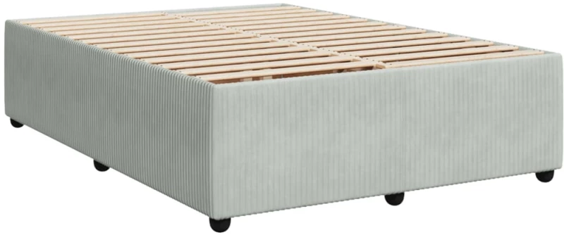 vidaXL Κρεβάτι Boxspring με Στρώμα Ανοιχτό Γκρι 160x200 εκ. Βελούδινο
