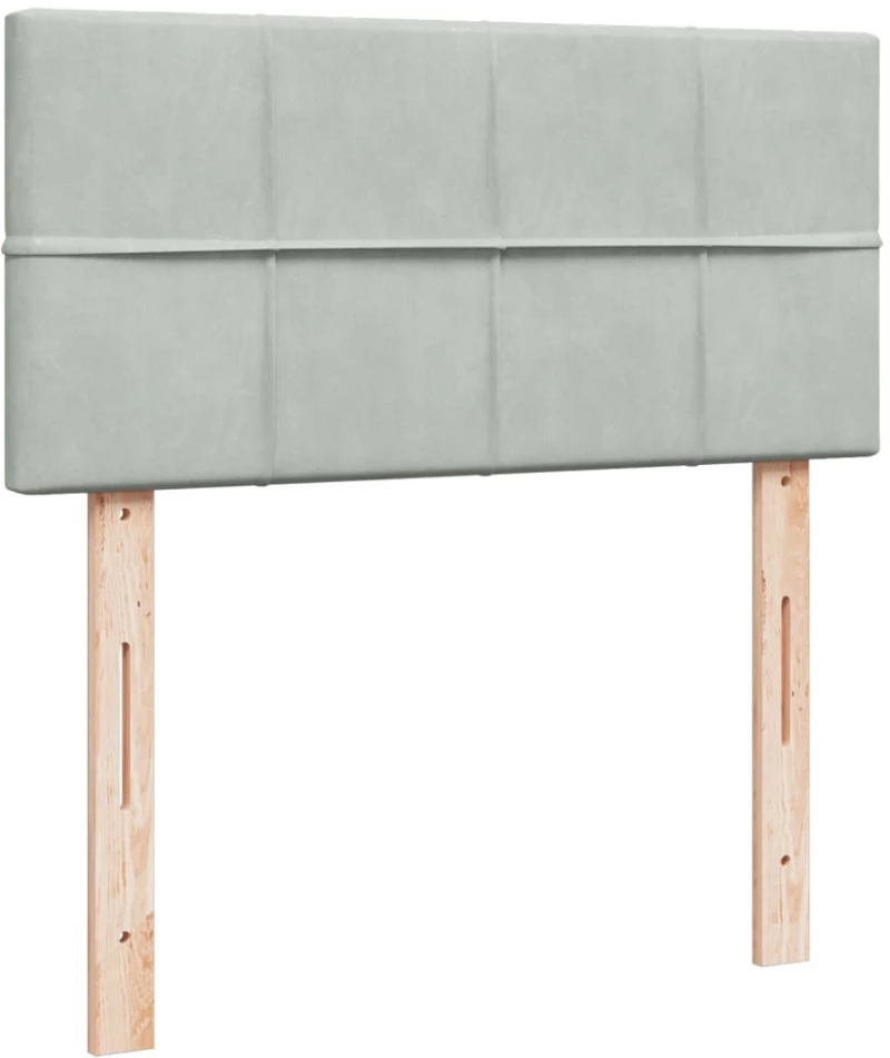 vidaXL Κρεβάτι Boxspring με Στρώμα Ανοιχτό Γκρι 80x200 εκ. Βελούδινο