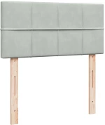 vidaXL Κρεβάτι Boxspring με Στρώμα Ανοιχτό Γκρι 80x200 εκ. Βελούδινο