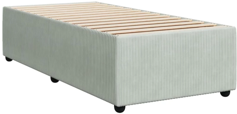 vidaXL Κρεβάτι Boxspring με Στρώμα Ανοιχτό Γκρι 80x200 εκ. Βελούδινο