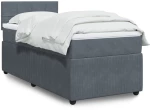 vidaXL Κρεβάτι Boxspring με Στρώμα Σκούρο Γκρι 100x200 εκ. Βελούδινο