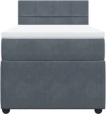 vidaXL Κρεβάτι Boxspring με Στρώμα Σκούρο Γκρι 100x200 εκ. Βελούδινο