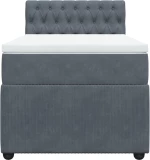 vidaXL Κρεβάτι Boxspring με Στρώμα Σκούρο Γκρι 100x200 εκ. Βελούδινο