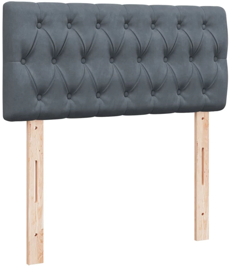 vidaXL Κρεβάτι Boxspring με Στρώμα Σκούρο Γκρι 100x200 εκ. Βελούδινο