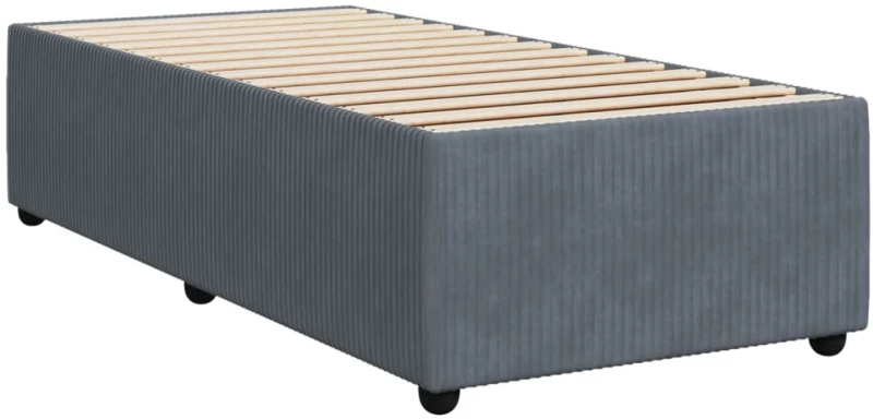vidaXL Κρεβάτι Boxspring με Στρώμα Σκούρο Γκρι 100x200 εκ. Βελούδινο