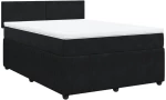 vidaXL Κρεβάτι Boxspring με Στρώμα Μαύρο 160x200 εκ. Βελούδινο