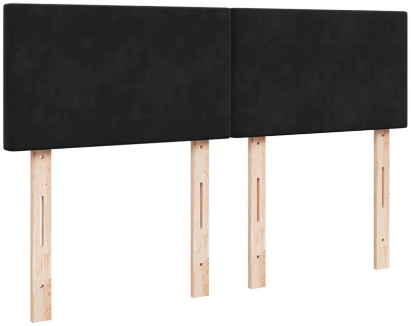 vidaXL Κρεβάτι Boxspring με Στρώμα Μαύρο 160x200 εκ. Βελούδινο