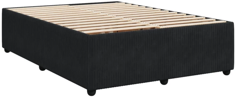 vidaXL Κρεβάτι Boxspring με Στρώμα Μαύρο 160x200 εκ. Βελούδινο