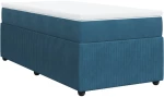 vidaXL Κρεβάτι Boxspring με Στρώμα Σκούρο Μπλε 90x200 εκ. Βελούδινο