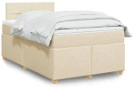 vidaXL Κρεβάτι Boxspring με Στρώμα Κρεμ 120x200 εκ. Υφασμάτινο
