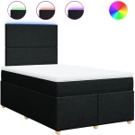 vidaXL Κρεβάτι Boxspring με Στρώμα Μαύρο 120x190 εκ. Υφασμάτινο