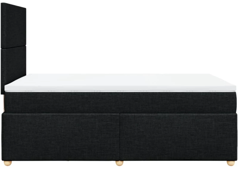 vidaXL Κρεβάτι Boxspring με Στρώμα Μαύρο 120x190 εκ. Υφασμάτινο