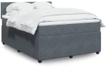 vidaXL Κρεβάτι Boxspring με Στρώμα Σκούρο Γκρι 140x200 εκ. Βελούδινο