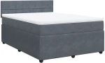 vidaXL Κρεβάτι Boxspring με Στρώμα Σκούρο Γκρι 140x200 εκ. Βελούδινο
