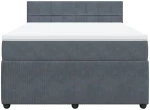 vidaXL Κρεβάτι Boxspring με Στρώμα Σκούρο Γκρι 140x200 εκ. Βελούδινο