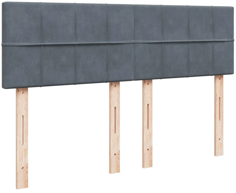 vidaXL Κρεβάτι Boxspring με Στρώμα Σκούρο Γκρι 140x200 εκ. Βελούδινο