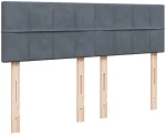 vidaXL Κρεβάτι Boxspring με Στρώμα Σκούρο Γκρι 140x200 εκ. Βελούδινο