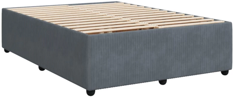 vidaXL Κρεβάτι Boxspring με Στρώμα Σκούρο Γκρι 140x200 εκ. Βελούδινο