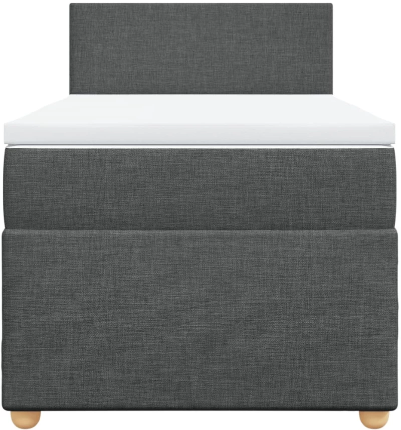 vidaXL Κρεβάτι Boxspring με Στρώμα Σκούρο Γκρι 100x200 εκ. Υφασμάτινο