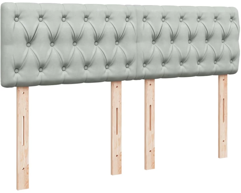 vidaXL Κρεβάτι Boxspring με Στρώμα Ανοιχτό Γκρι 140x190 εκ. Βελούδινο