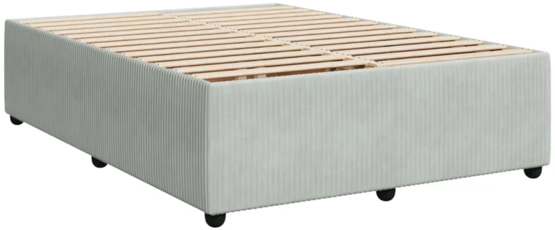 vidaXL Κρεβάτι Boxspring με Στρώμα Ανοιχτό Γκρι 140x190 εκ. Βελούδινο