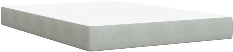 vidaXL Κρεβάτι Boxspring με Στρώμα Ανοιχτό Γκρι 140x190 εκ. Βελούδινο