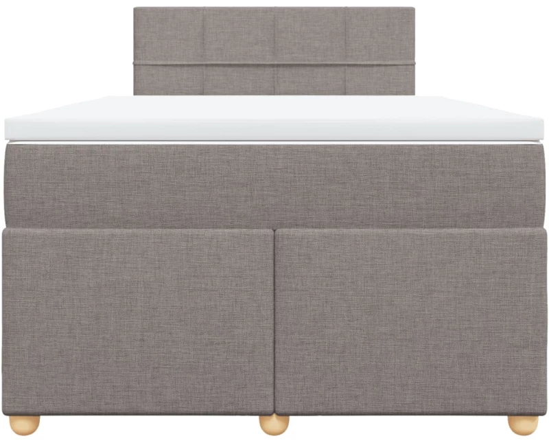 vidaXL Κρεβάτι Boxspring με Στρώμα Taupe 120x200 εκ. Υφασμάτινο