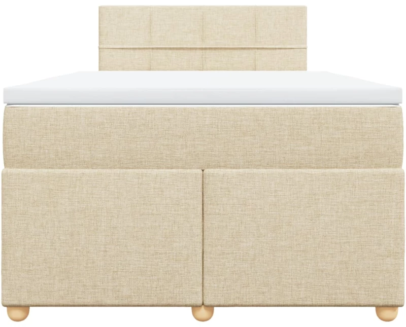 vidaXL Κρεβάτι Boxspring με Στρώμα Κρεμ 120x190 εκ. Υφασμάτινο