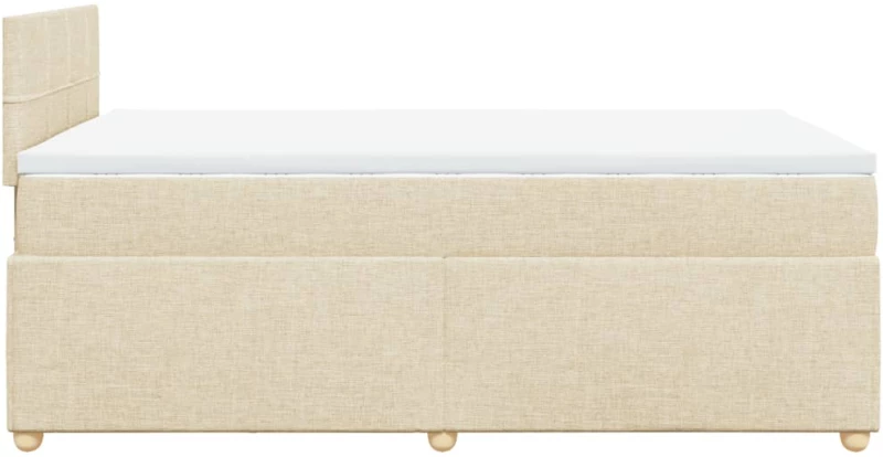 vidaXL Κρεβάτι Boxspring με Στρώμα Κρεμ 120x190 εκ. Υφασμάτινο