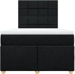 vidaXL Κρεβάτι Boxspring με Στρώμα Μαύρο 120x190 εκ. Υφασμάτινο