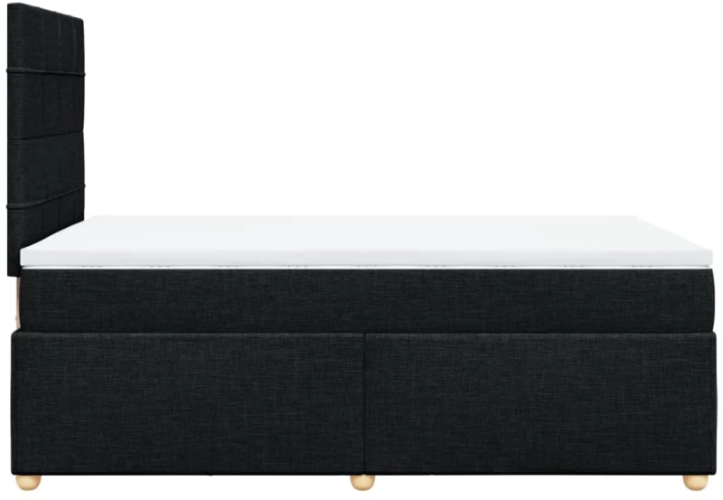 vidaXL Κρεβάτι Boxspring με Στρώμα Μαύρο 120x190 εκ. Υφασμάτινο