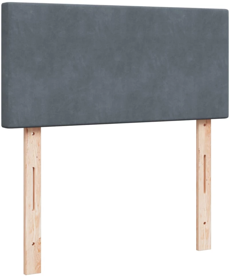 vidaXL Κρεβάτι Boxspring με Στρώμα Σκούρο Γκρι 90x190 εκ. Βελούδινο