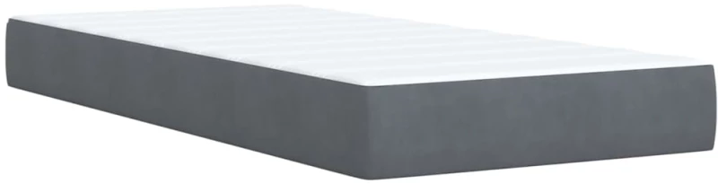 vidaXL Κρεβάτι Boxspring με Στρώμα Σκούρο Γκρι 90x190 εκ. Βελούδινο