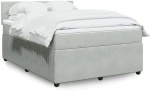 vidaXL Κρεβάτι Boxspring με Στρώμα Ανοιχτό Γκρι 140x200 εκ. Βελούδινο