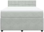 vidaXL Κρεβάτι Boxspring με Στρώμα Ανοιχτό Γκρι 140x200 εκ. Βελούδινο