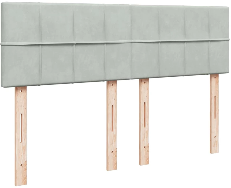 vidaXL Κρεβάτι Boxspring με Στρώμα Ανοιχτό Γκρι 140x200 εκ. Βελούδινο