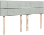 vidaXL Κρεβάτι Boxspring με Στρώμα Ανοιχτό Γκρι 140x200 εκ. Βελούδινο