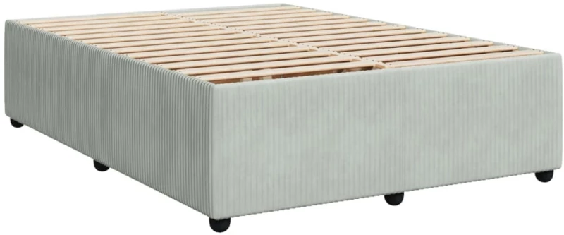 vidaXL Κρεβάτι Boxspring με Στρώμα Ανοιχτό Γκρι 140x200 εκ. Βελούδινο